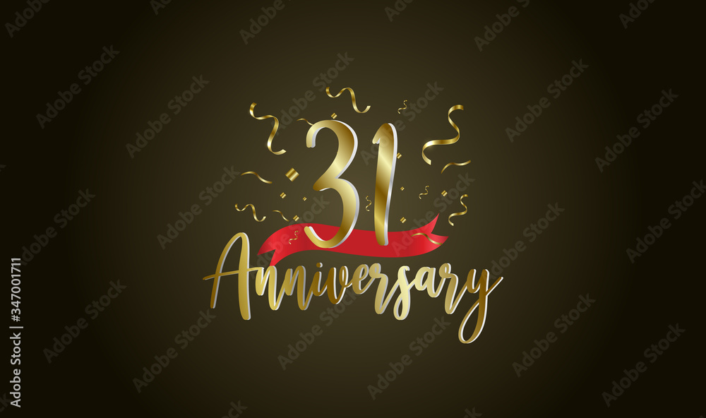 31st Number Anniversary celebration background. with the 31st number in gold and ...