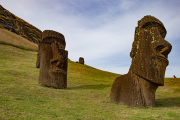 Wall Mural - Stone statues Moai on Easter Island Rapa Nui