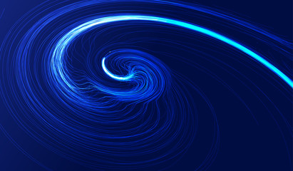 Poster -  Spiral abstract graphic texture background constructed of glowing lines. 
