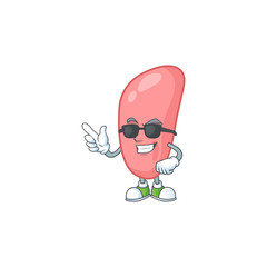 Poster - Super cute neisseria gonorhoeae cartoon character wearing black glasses