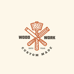 Wall Mural - Wood work logo