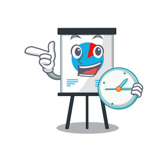 Canvas Print - Corona graph mascot design concept smiling with clock