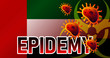 © Dancing Man - Virus attack on United Arab Emirates  viruses or bacteria threat, medical industry concept