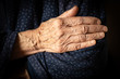 Details of the wrinkle hand of a elder woman