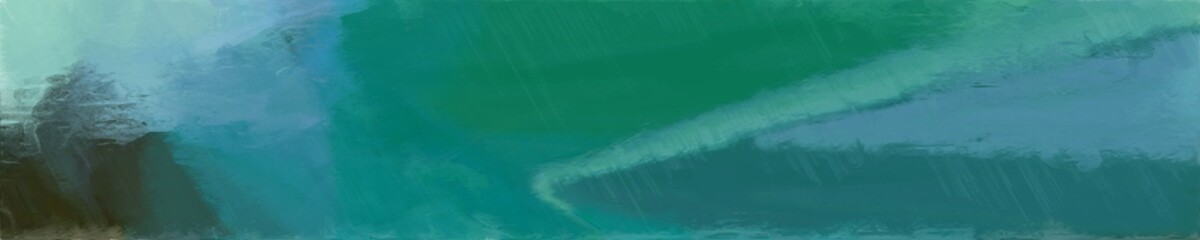 Poster - abstract natural long wide horizontal background with teal blue, medium aqua marine and pastel blue colors