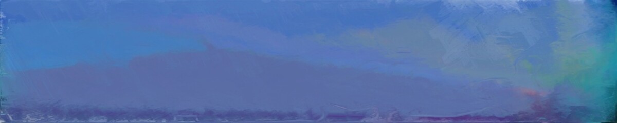 Poster - abstract natural long wide horizontal background with steel blue, teal blue and very dark blue colors