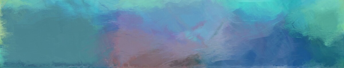 Poster - abstract horizontal graphic background with cadet blue, blue chill and medium aqua marine colors