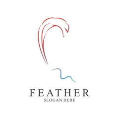 Wall Mural - Feather logo design with modern concept