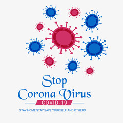 Sticker - Vector illustration of a Background for Avoid Corona Virus Disease. COVID-2019.Save to Earth for Corona Virus Disease.