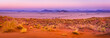 View of Sesriem at sunset from the top of the Elim dune in Namibia.