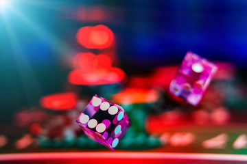 Casino Craps dice close up