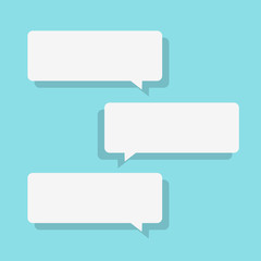 Poster - Chat message bubbles empty or balloons template vector flat cartoon modern element design isolated image