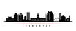 Edmonton skyline horizontal banner. Black and white silhouette of Edmonton, Canada. Vector template for your design.