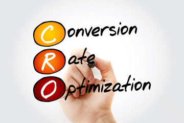 Poster - cro - conversion rate optimization acronym, business concept background