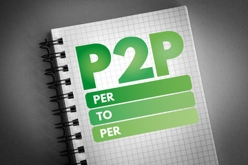 Poster - P2P - Per to Per acronym, technology concept background