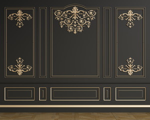 Wall Mural - Classic interior wall with mouldings