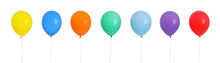 Set Of Different Color Balloons On White Background. Banner Design