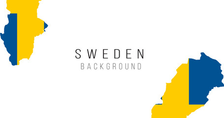 Wall Mural - Sweden flag map background. The flag of the country in the form of borders. Stock vector illustration isolated on white background.