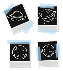 Wall Mural - Set of photo frame with astronomy outline