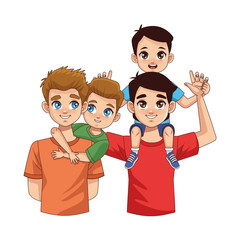 Sticker - fathers lifting sons parents characters