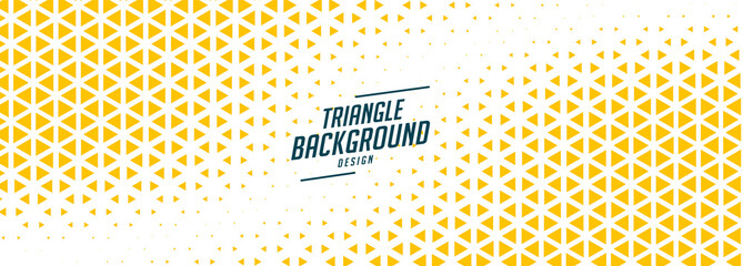 Poster - triangle halftone banner with yellow and white shades