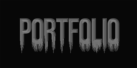 Wall Mural - Portfolio Calligraphic line art Text banner poster vector illustration Design.