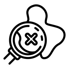 Poster - Magnifier and cross on the map icon. Outline magnifier and cross on the map vector icon for web design isolated on white background