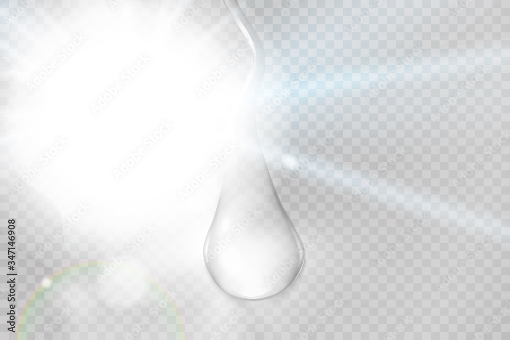 Water rain drops or steam shower isolated on transparent background. Realistic pure droplets condensed.  - obrazy, fototapety, plakaty 