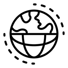 Poster - Planet globe icon. Outline planet globe vector icon for web design isolated on white background