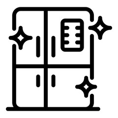 Poster - Cleaning fridge icon. Outline cleaning fridge vector icon for web design isolated on white background