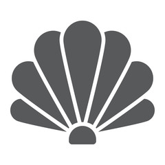 Poster - Shell glyph icon, ocean and beach, seashell sign vector graphics, a solid icon on a white background, eps 10.