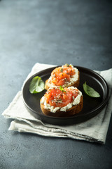 Poster - Smoked salmon with cream cheese on toast