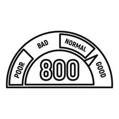 Poster - Good credit score display icon. Outline good credit score display vector icon for web design isolated on white background
