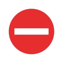 Stop Sign Icon Vector. No Red Warning Sign Isolated On White Background.