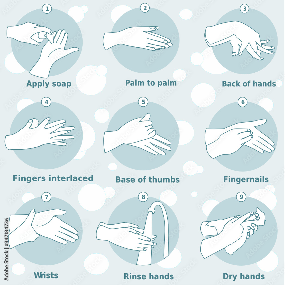 How to wash your hands properly step by step. Personal hygiene ...
