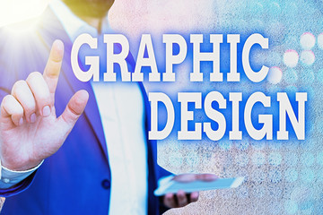 Fototapete - Word writing text Graphic Design. Business photo showcasing art or skill of combining text and pictures in advertisements