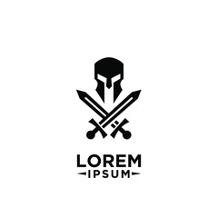 Wall Mural - knight helmet, sword and shield logo icon design