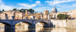 ローマ　テヴェレ川とサン・ピエトロ大聖堂　ワイド