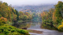 Autumn River View In Stowe Vermont