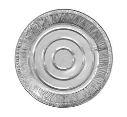 Wall Mural - foil tray cake packaging disposable (with clipping path) isolated on white background