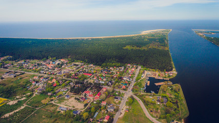 Ujście Wisły do Bałtyku z lotu ptaka