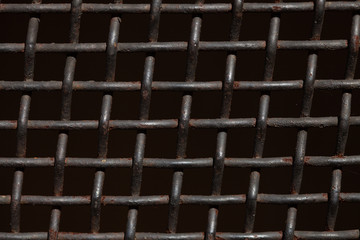 Aufkleber - metal grill on a black