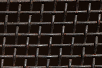 Aufkleber - metal grill on a black