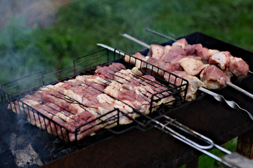 meat on the barbecue