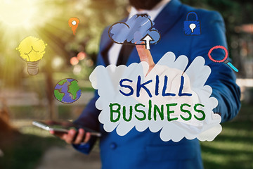 Poster - Handwriting text writing Skill Business. Conceptual photo Ability to handle business venture Intellectual expertise