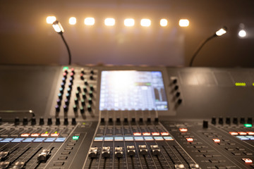 Wall Mural - Professional sound control panel. Equipment for concerts and events