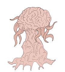 Sticker - Creative design of mutant brain