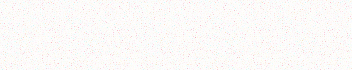 Sparse confetti dotty border texture seamless background. Tiny colored flecked sprinkles ribbon trim edge banner. Modern cute falling speckle pattern. Japanese kawaii minimal digital party washi tape.