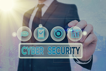 Poster - Handwriting text Cyber Security. Conceptual photo Protect a computer system against unauthorized access
