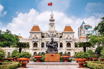 ho chi minh city hall in ho chi minh city aka saigon, vietnam.